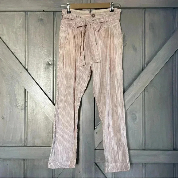 FREE PEOPLE 2 Rumors Yarn Dye Harem Pants in Canvas Combo • Natural Cream - Picture 2 of 16